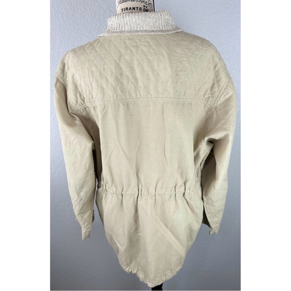 Blue Willi's Women’s Beige Quilted Chore Barn Jacket Fisherman Minimalist, Large - Picture 4 of 10